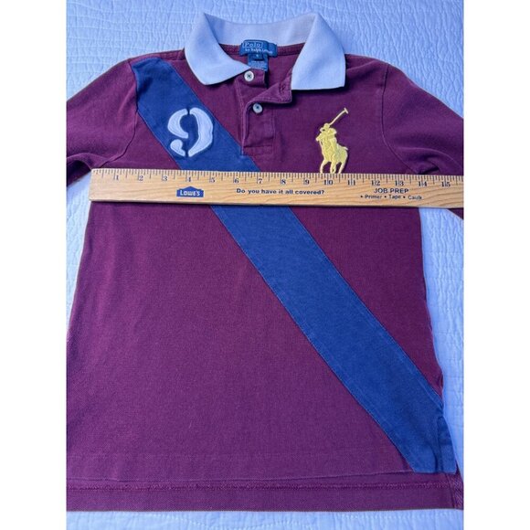 Polo By Ralph Lauren Boys Burgundy Long Sleeve Rugby Shirt SZ 6 Big Pony Preppy - Picture 7 of 8